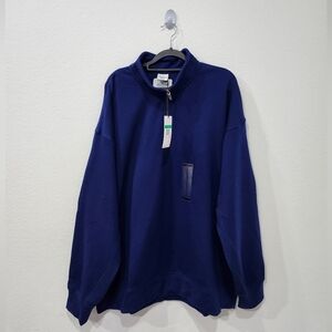 Nike Wool Classics 1/4 Zip OVERSIZED Sweater Blue Void Size Large FV4891-492 NWT